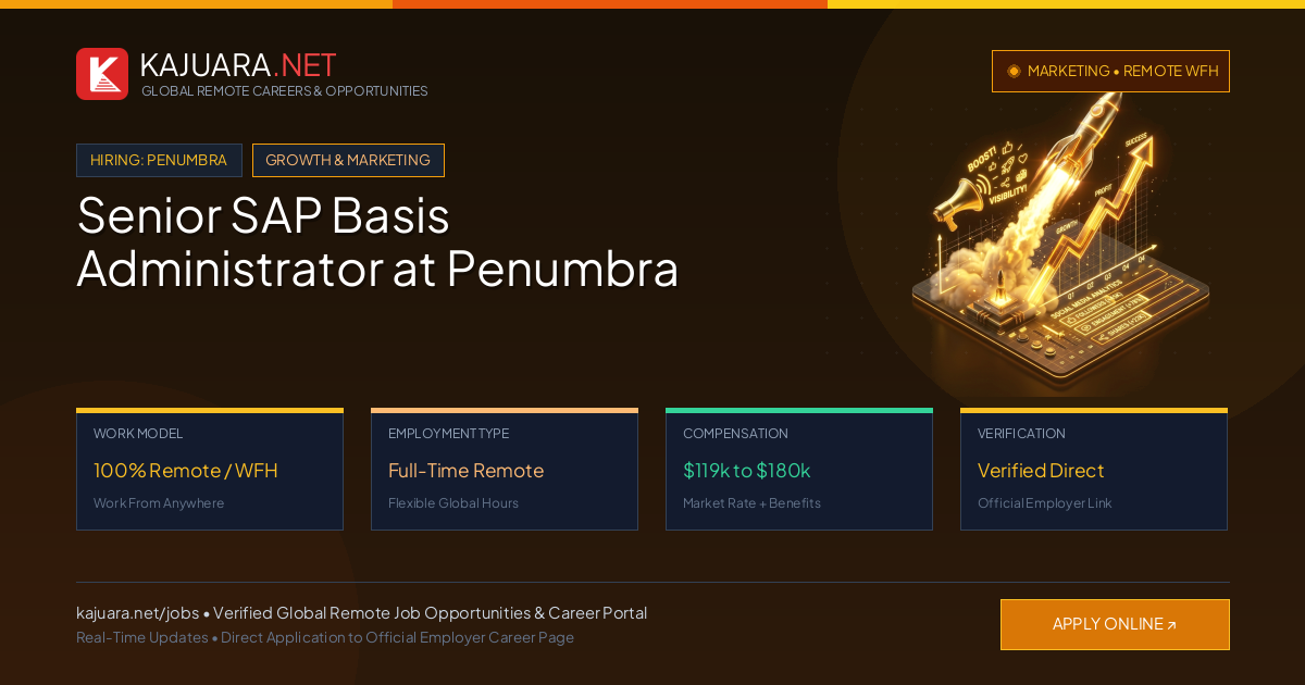 Senior SAP Basis Administrator at Penumbra (Global Remote Career)