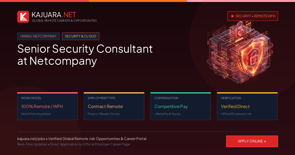 Senior Security Consultant at Netcompany (Global Remote Career)