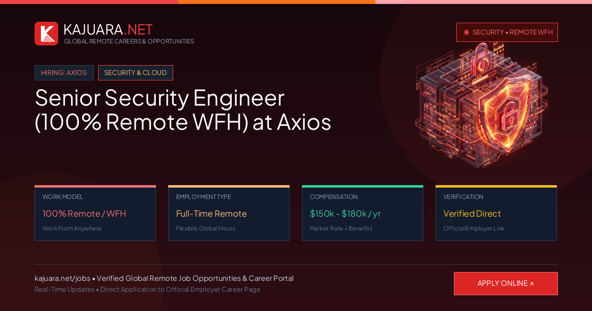Senior Security Engineer (100% Remote WFH) at Axios