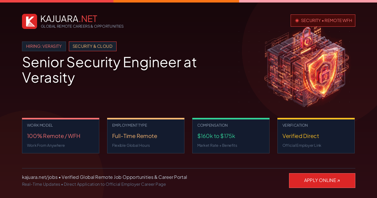 Senior Security Engineer at Verasity (100% Remote WFH)
