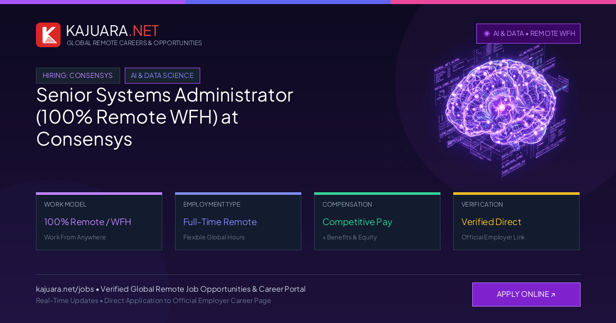 Senior Systems Administrator (100% Remote WFH) at Consensys