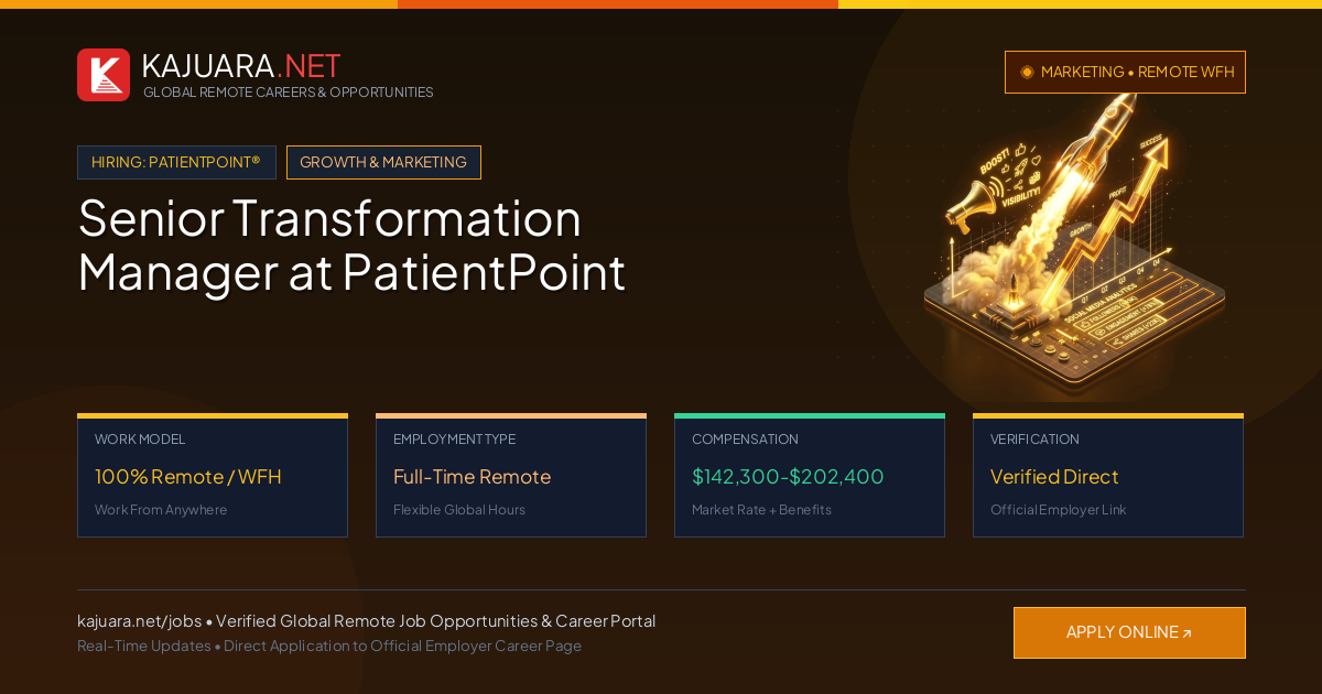 Senior Transformation Manager at PatientPoint (100% Remote WFH)