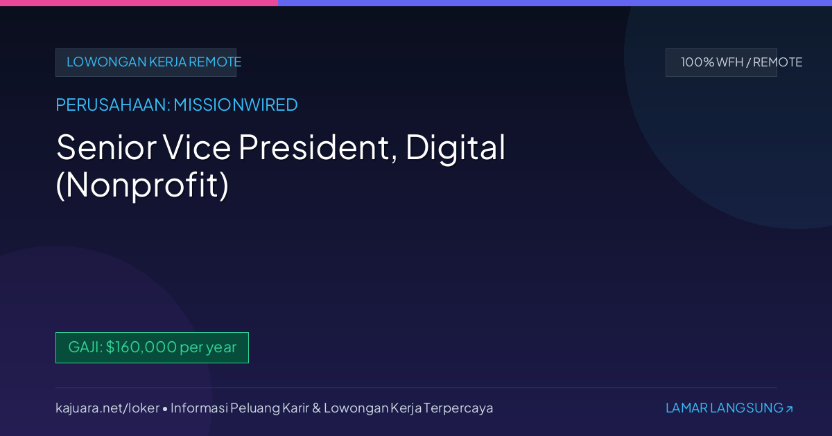 Senior Vice President, Digital (Nonprofit)