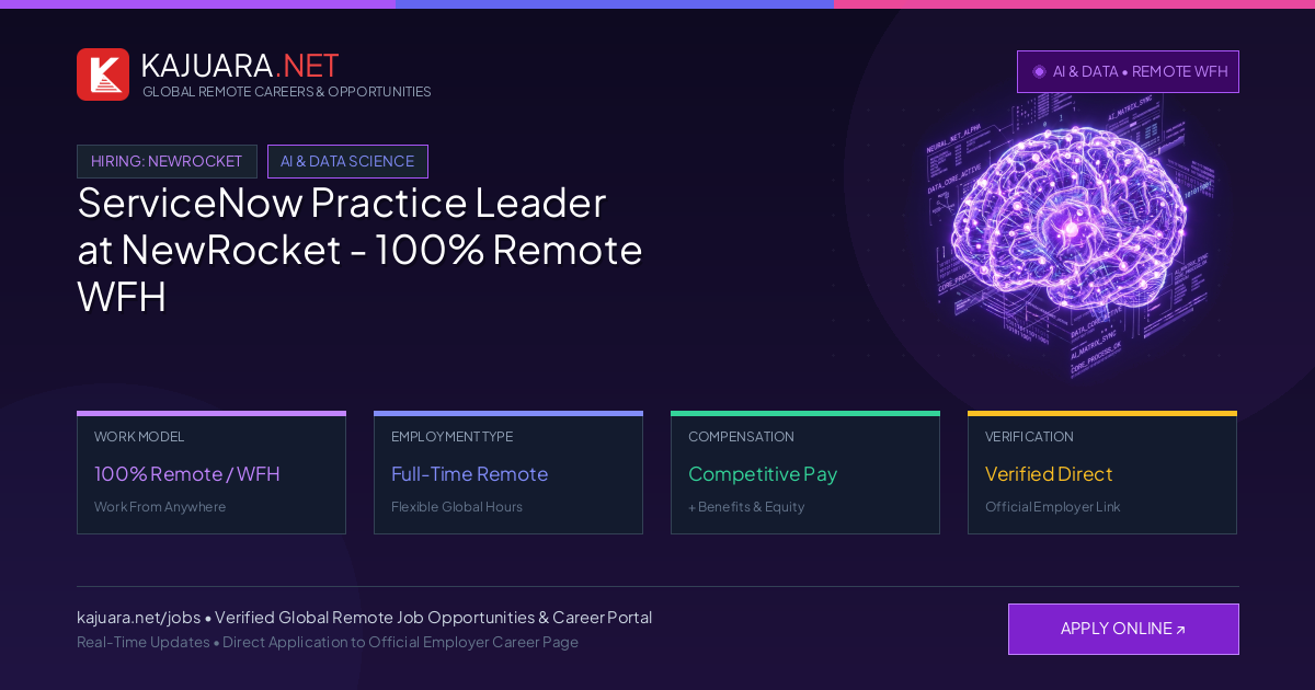 ServiceNow Practice Leader at NewRocket - 100% Remote WFH