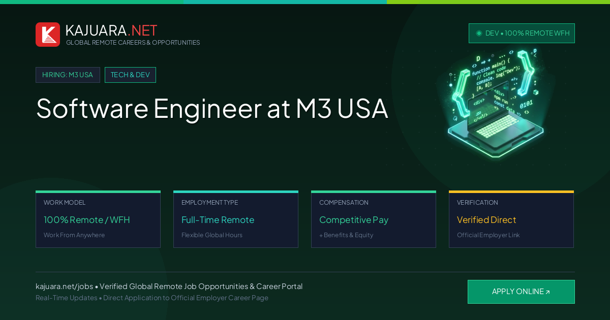Software Engineer at M3 USA (100% Remote WFH)