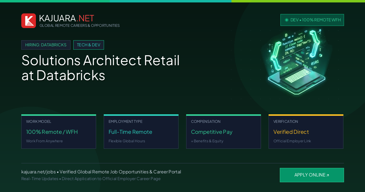 Solutions Architect Retail at Databricks (100% Remote WFH)