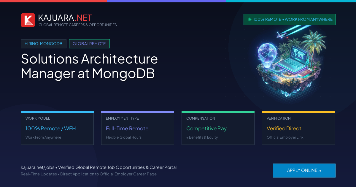 Solutions Architecture Manager at MongoDB (100% Remote WFH)