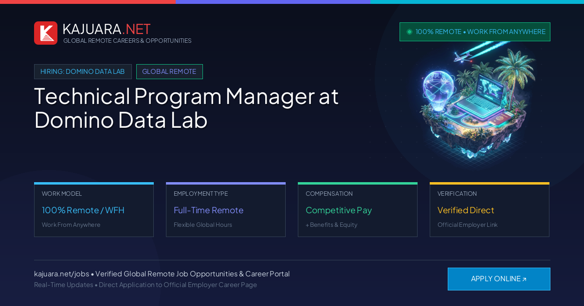 Technical Program Manager at Domino Data Lab (100% Remote WFH)