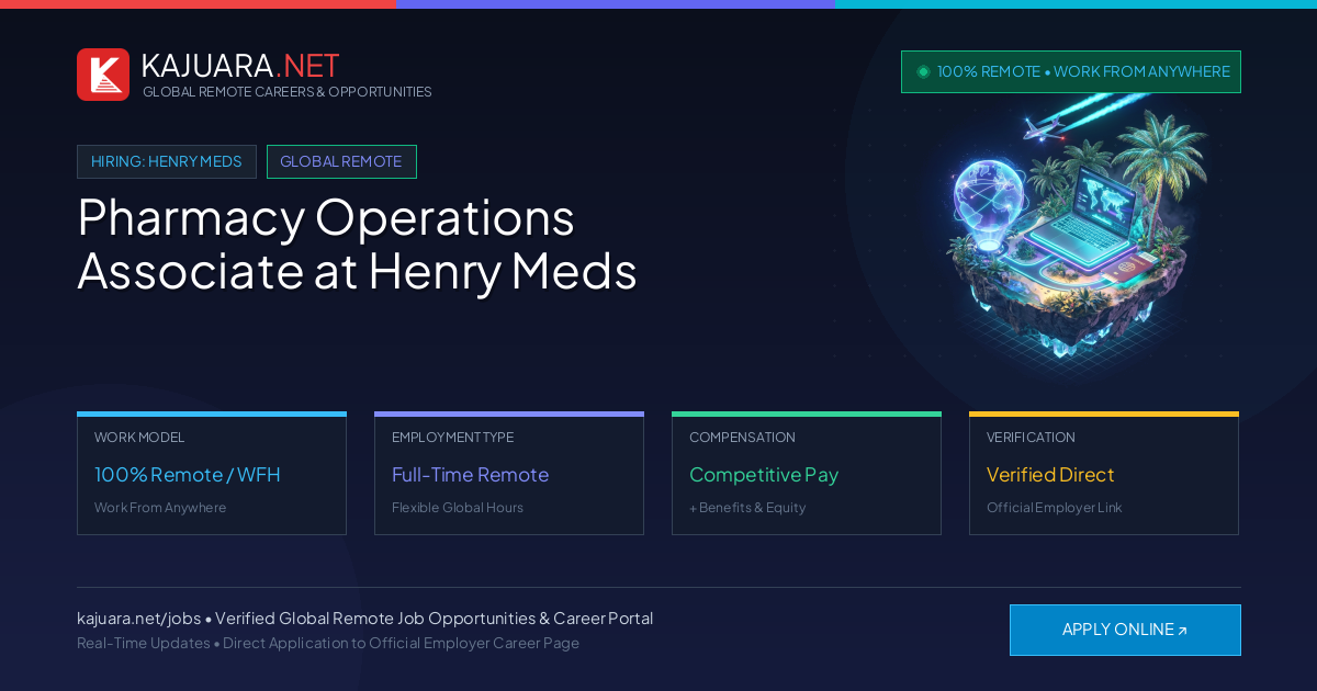 Work From Anywhere: Pharmacy Operations Associate at Henry Meds